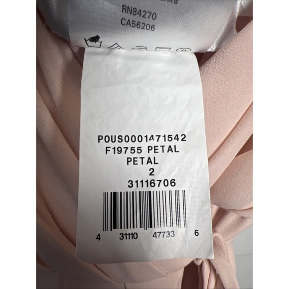 David's Bridal Double Strap Georgette Chiffon Wrap Maxi Dress Size 2 Petal - Picture 6 of 10